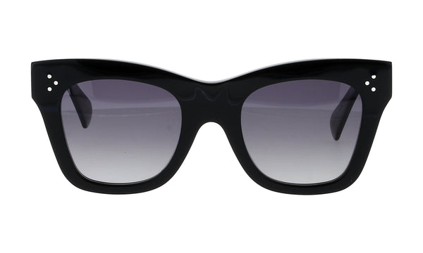 Celine Bold 3 Dots CL4004IN Polarized Sunglasses, Shiny Black with Smoke Gradient, view 1