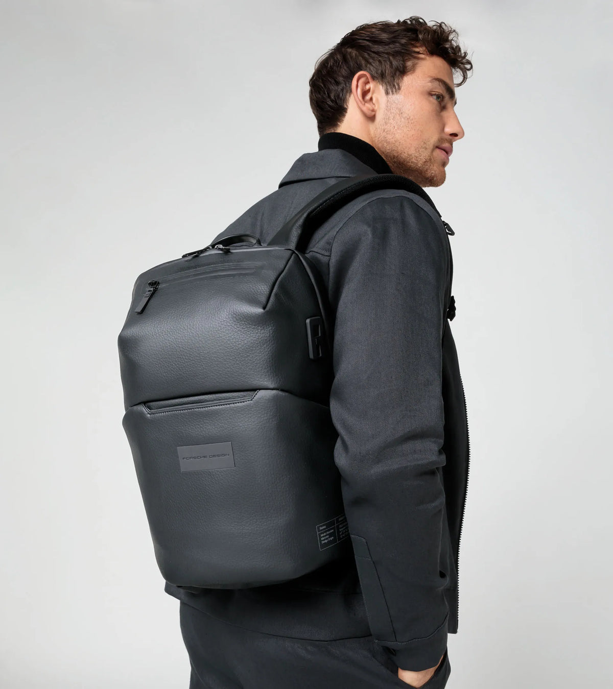 Porsche Design Urban Eco Reconstructed Leather Backpack XS in Black, view 6