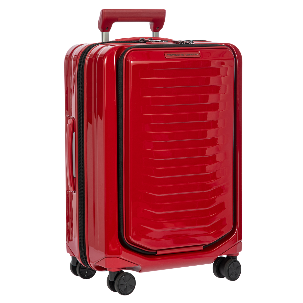 Porsche Design Expandable Carry-On Spinner with Front Pocket in Carmine Red Shiny, view 2