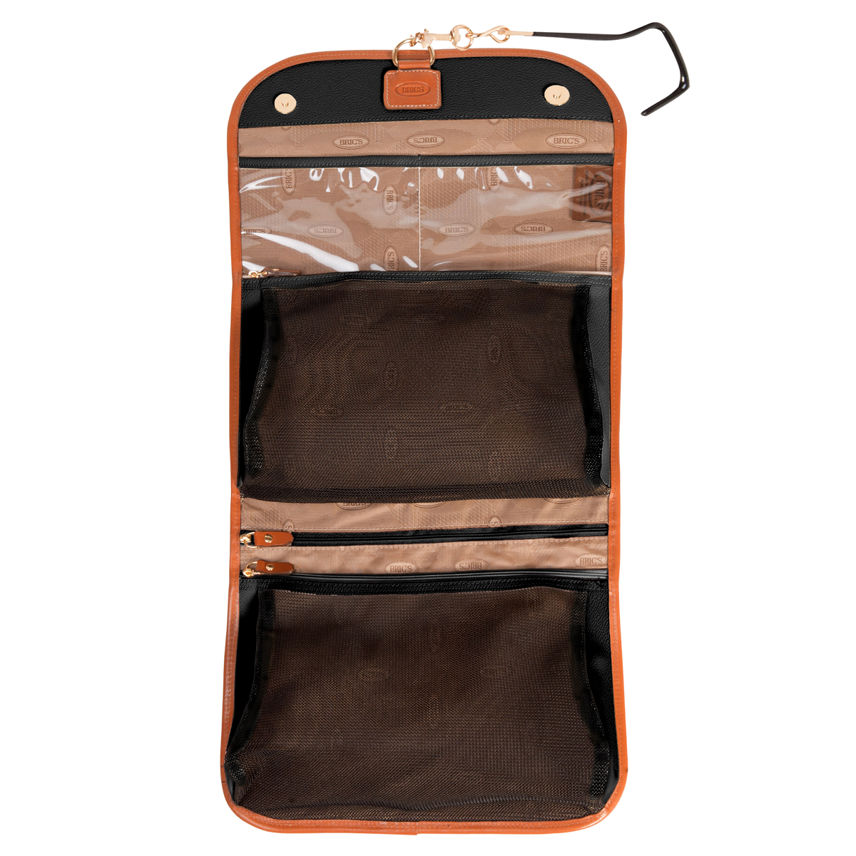 Bric's Firenze Tri-Fold Hanging Toiletry Bag in Black, view 3