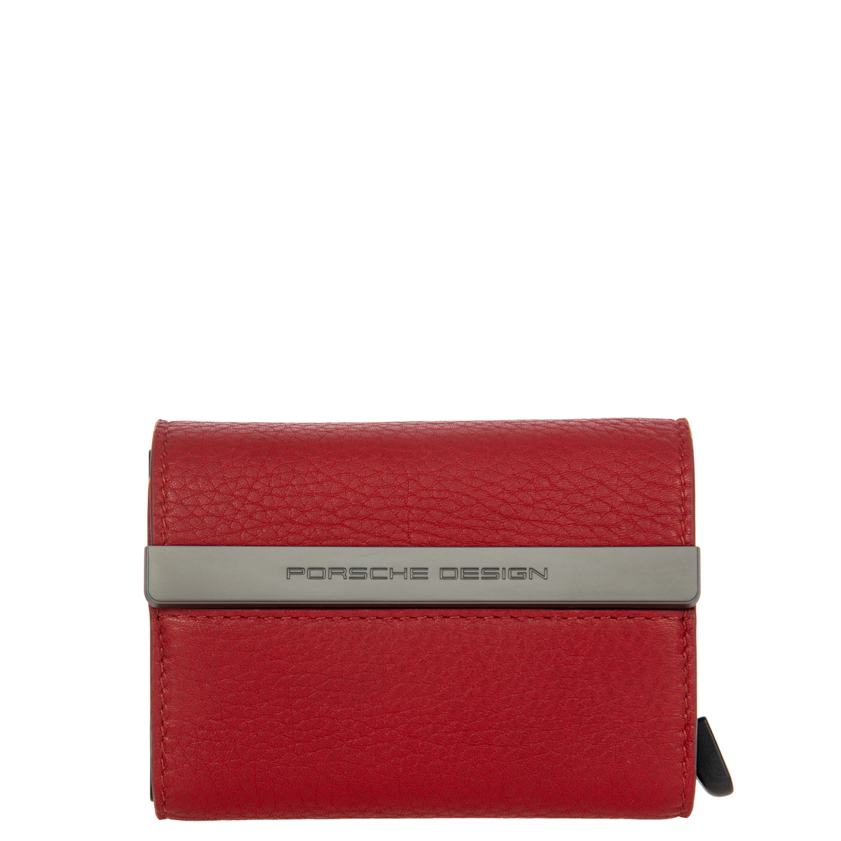 Porsche Design x SECRID Leather Cardholder Wallet in Carmine Red, view 1