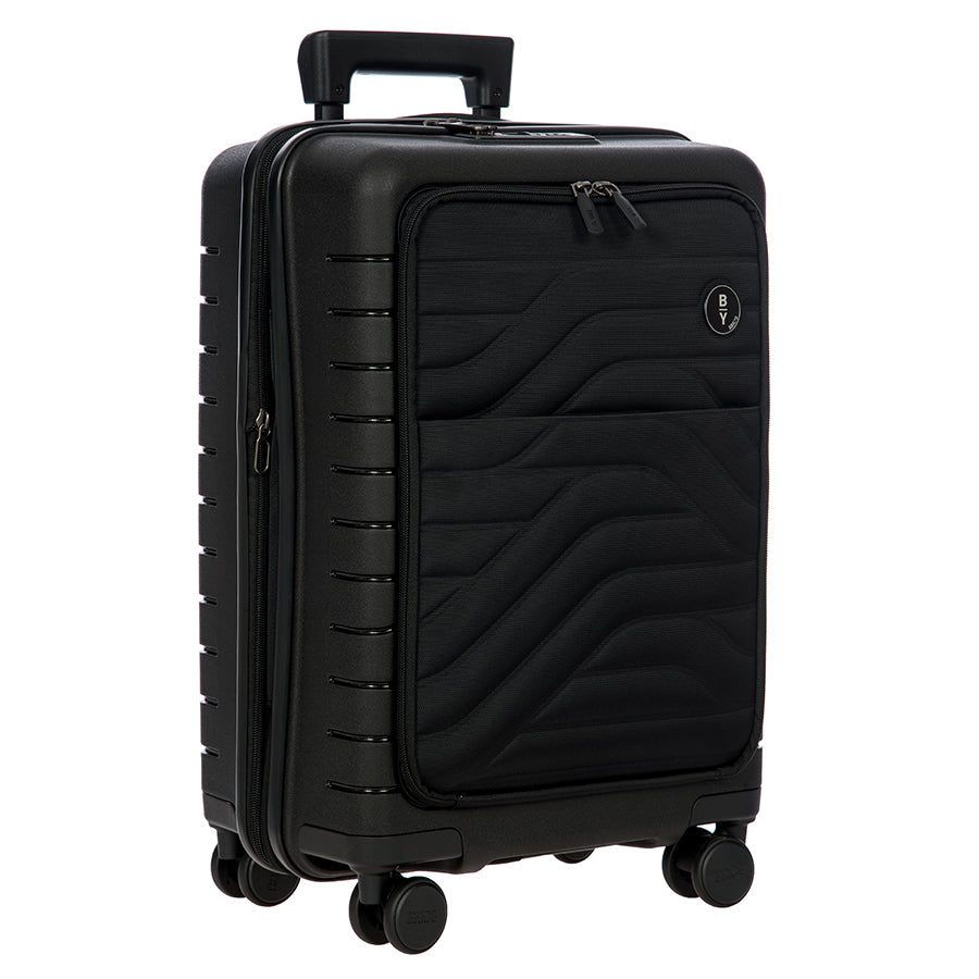 Bric's B|Y Ulisse Expandable Carry-On Spinner with Front Pocket in Black, view 2