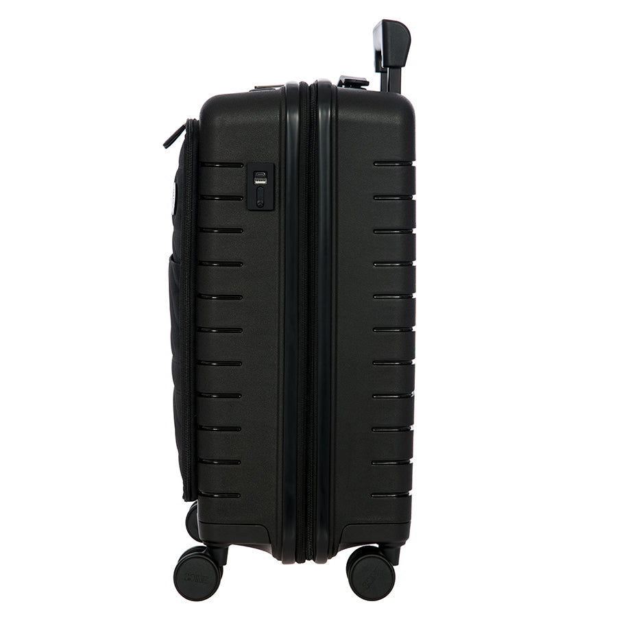 Bric's B|Y Ulisse Expandable Carry-On Spinner with Front Pocket in Black, view 4