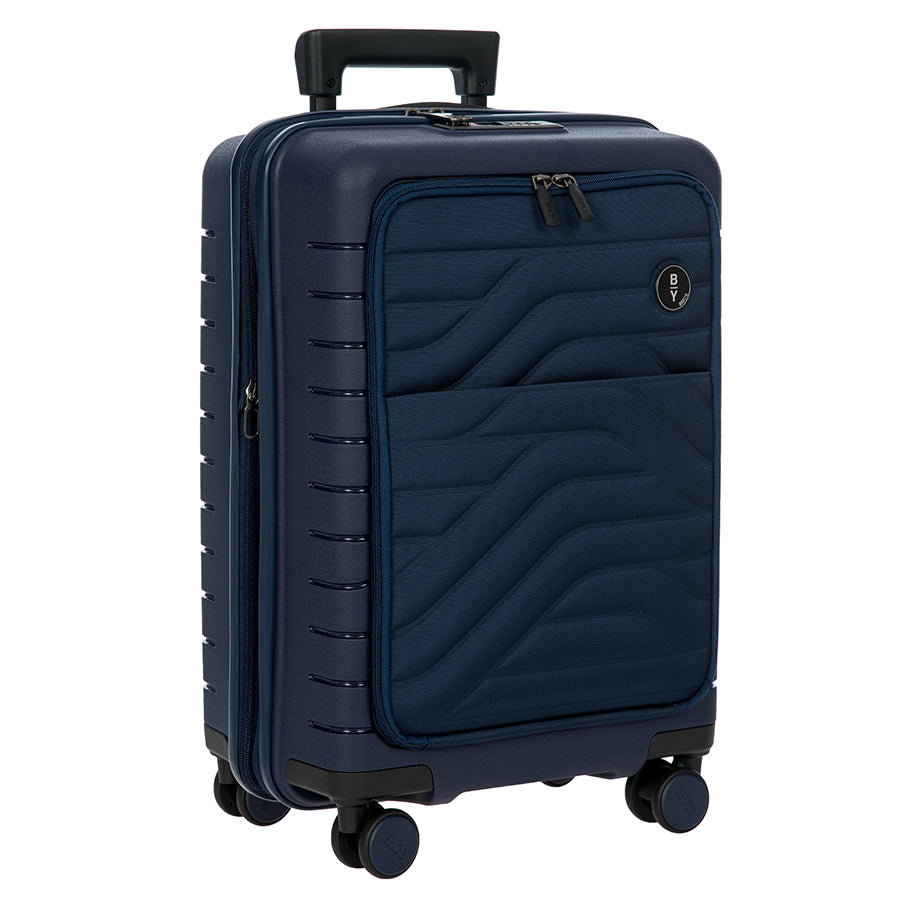 Bric's B|Y Ulisse Expandable Carry-On Spinner with Front Pocket in Ocean Blue, view 2