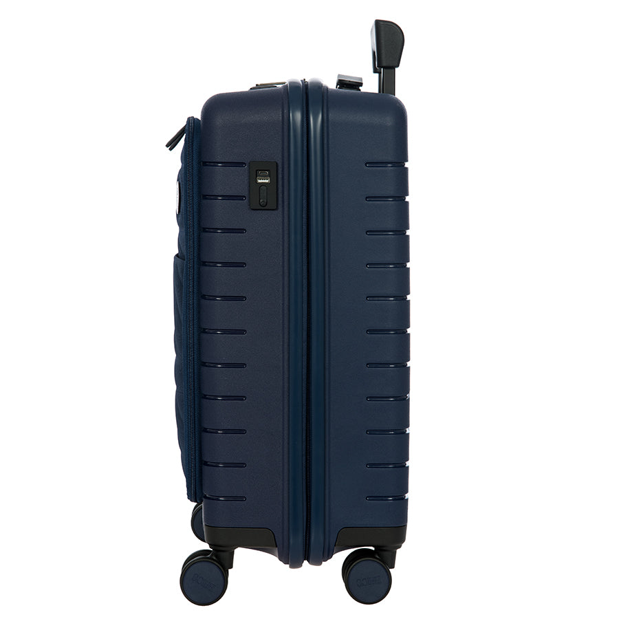 Bric's B|Y Ulisse Expandable Carry-On Spinner with Front Pocket in Ocean Blue, view 4