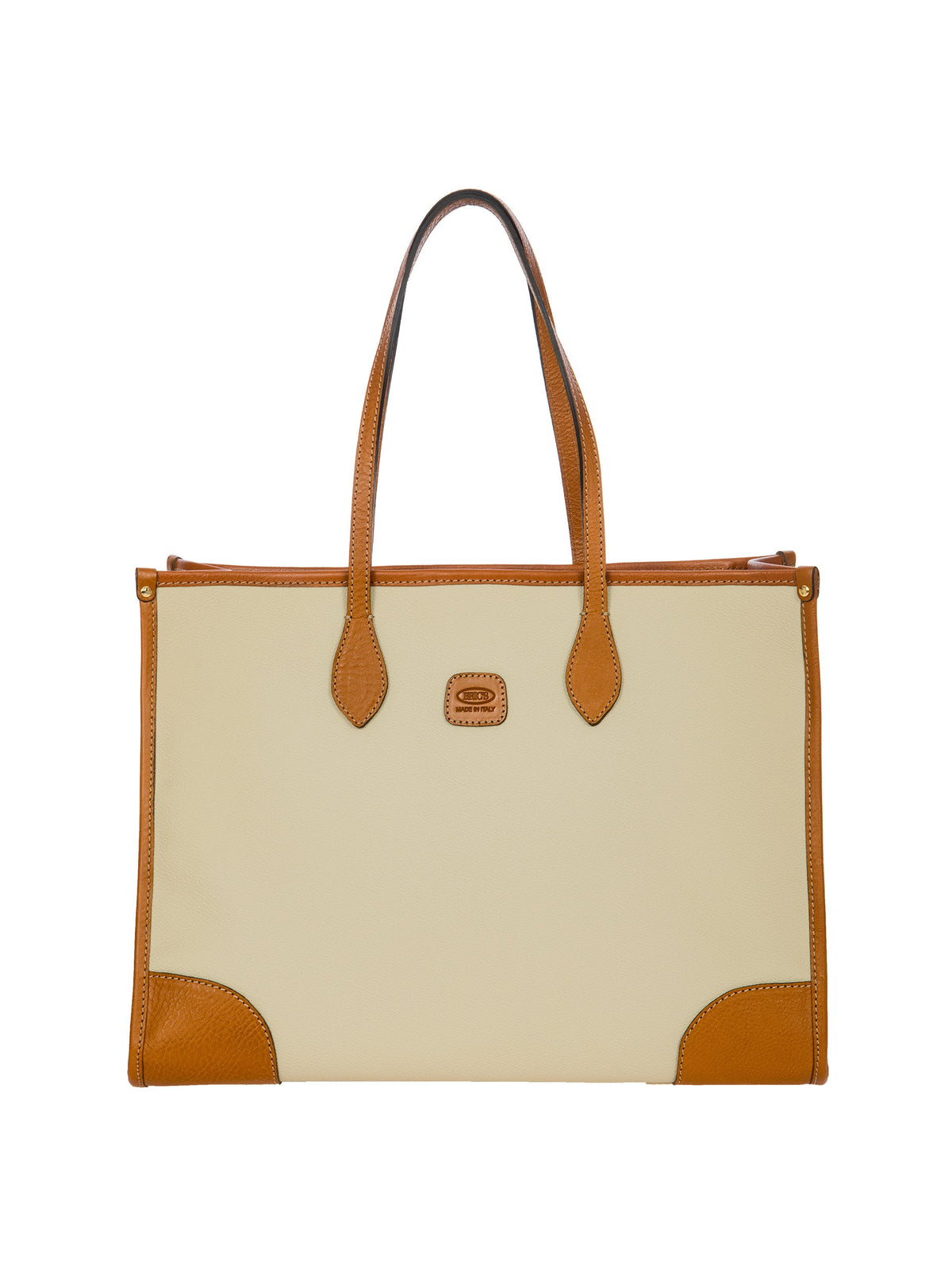 Bric's Firenze Laptop Tote Bag with Leather Handles in Cream, view 1