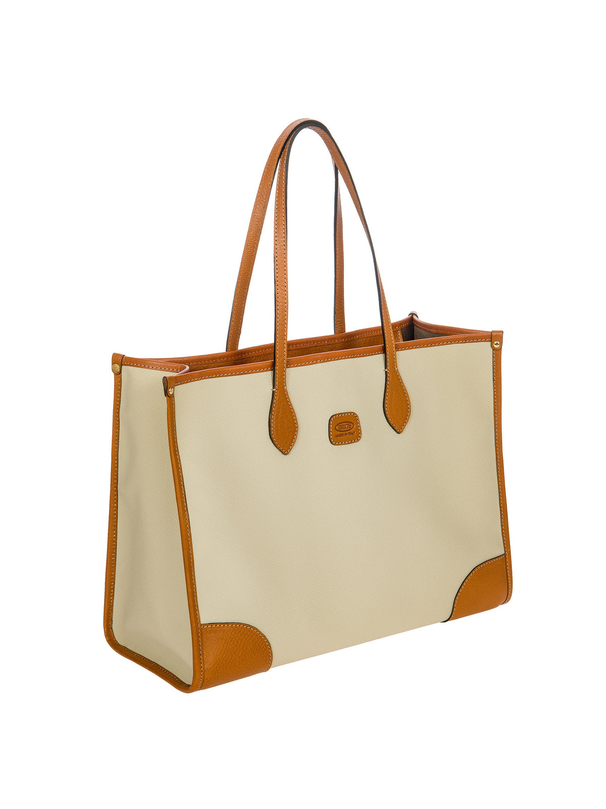 Bric's Firenze Laptop Tote Bag with Leather Handles in Cream, view 2