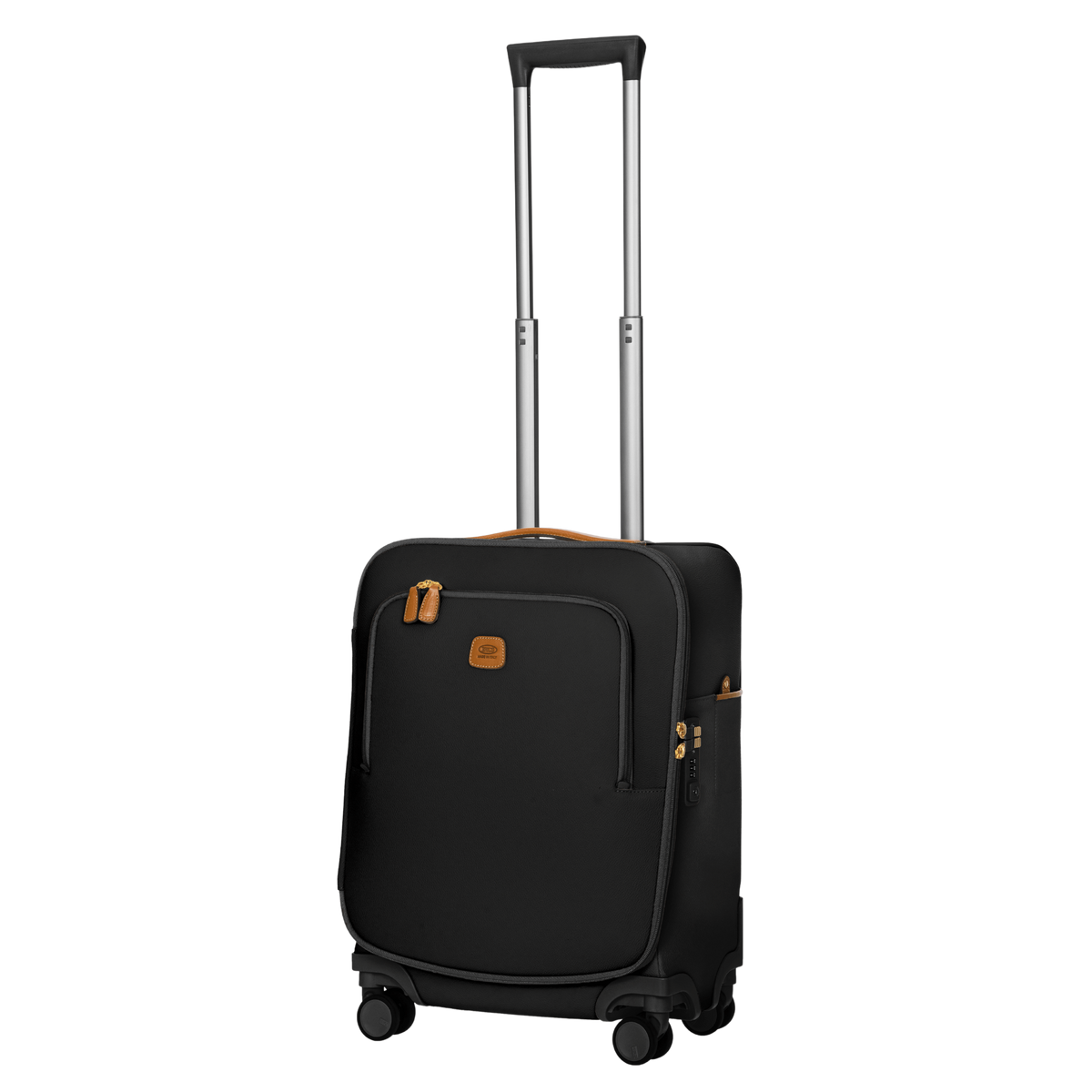 Bric's Firenze Leather-Effect Checked Spinner in Black, view 2