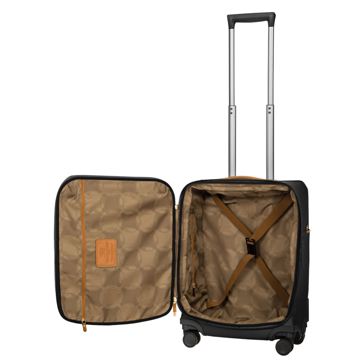 Bric's Firenze Leather-Effect Checked Spinner in Black, view 4