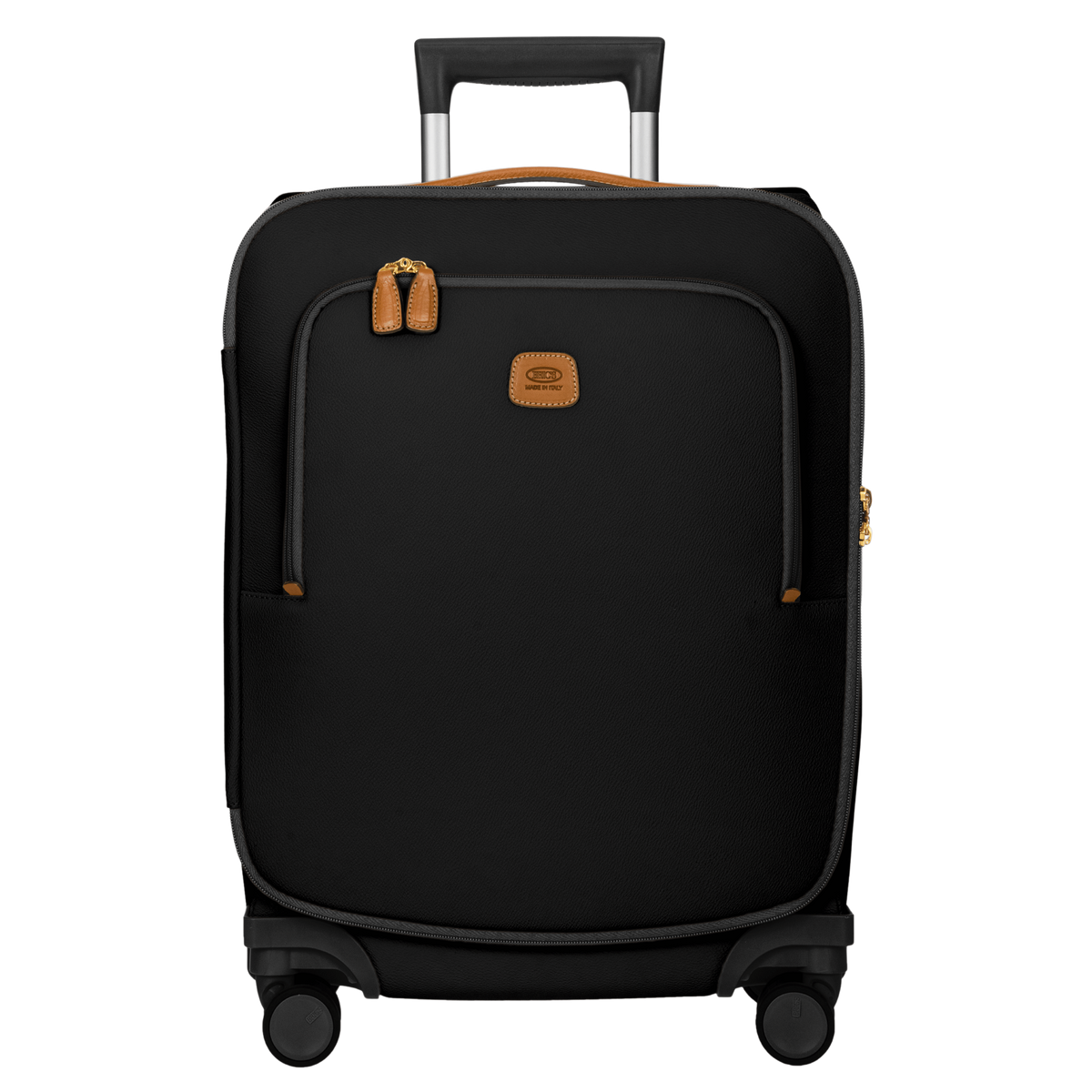 Bric's Firenze Leather-Effect Checked Spinner in Black, view 1