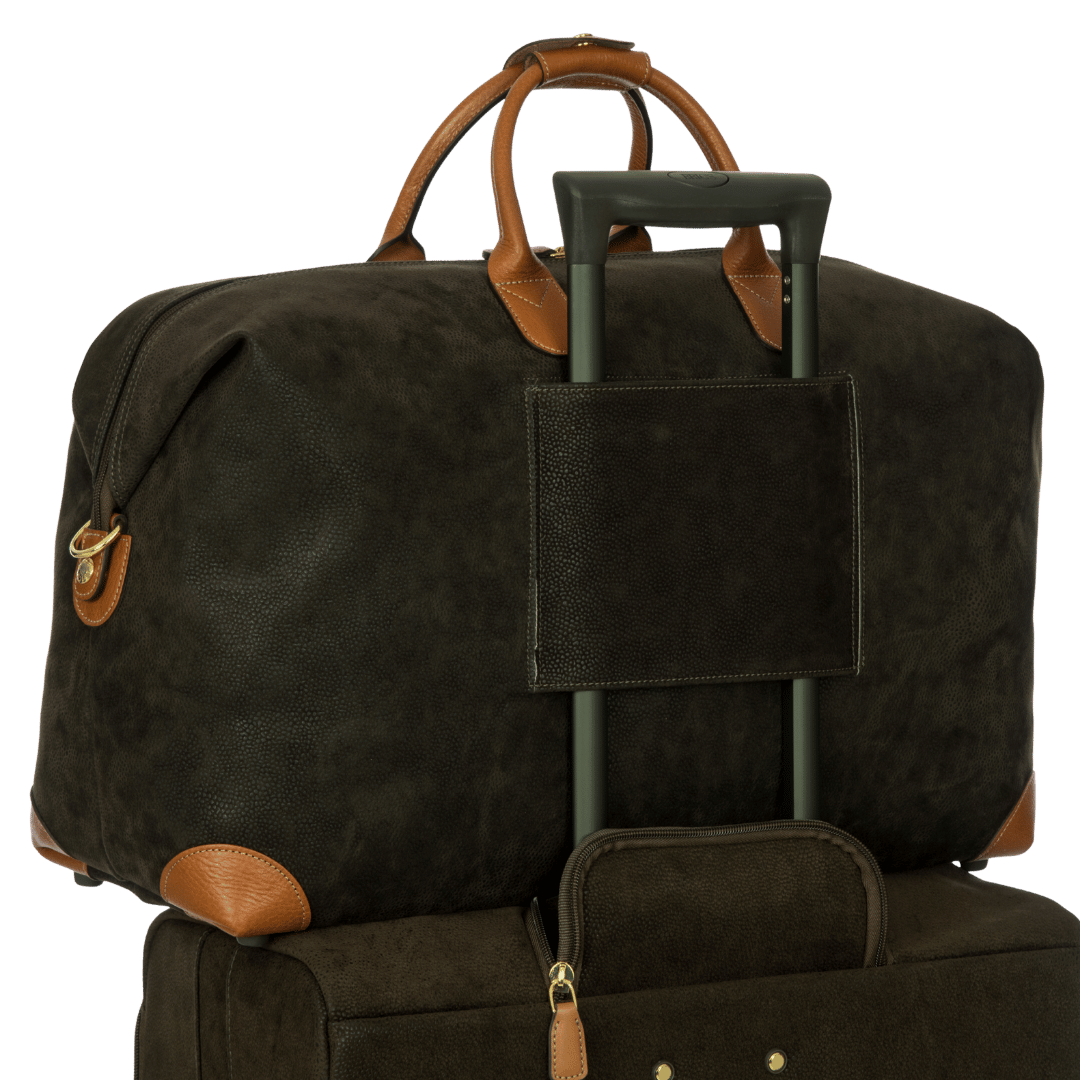 Bric's Life Suede-Effect Cargo Duffle Bag in Olive, view 10