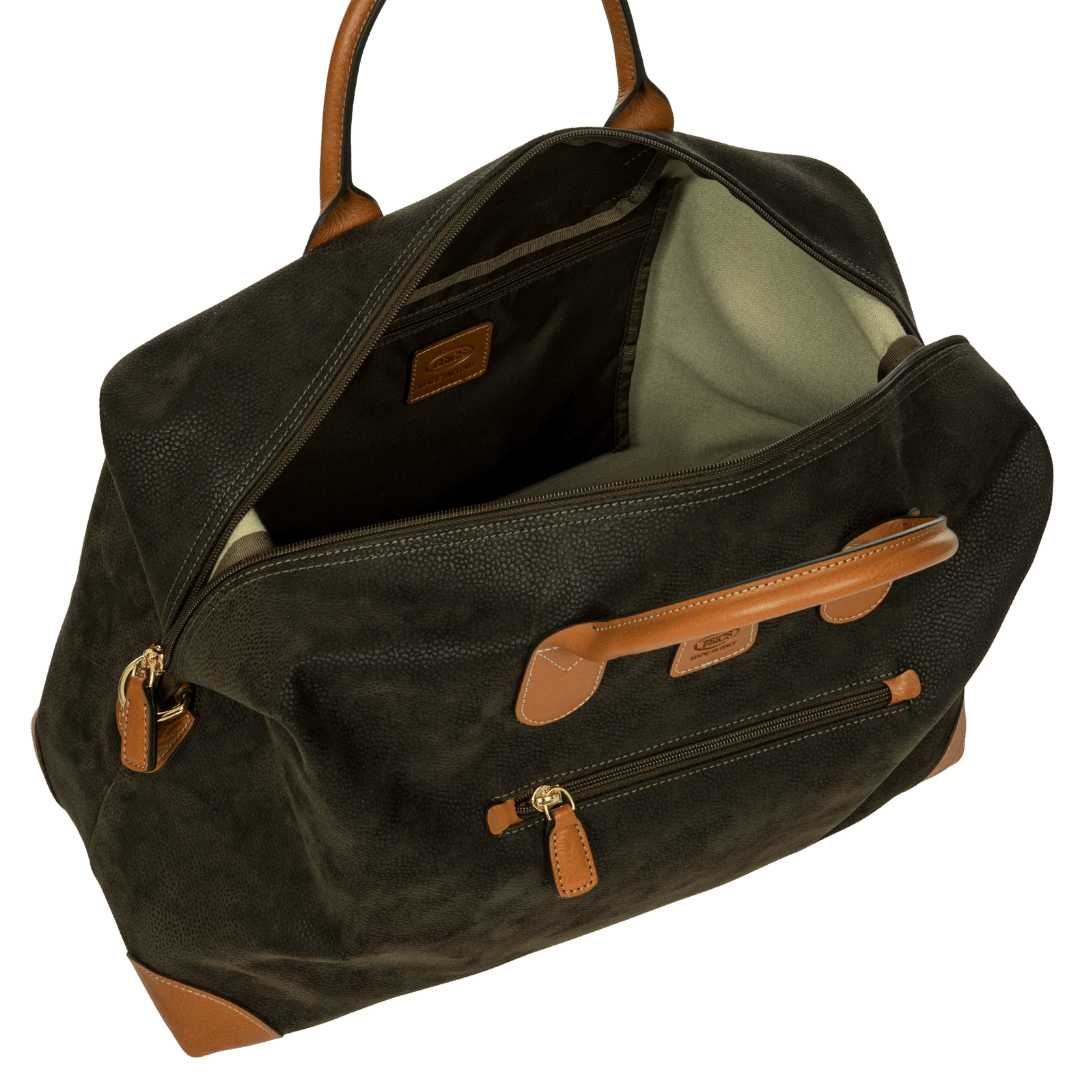 Bric's Life Suede-Effect Cargo Duffle Bag in Olive, view 6