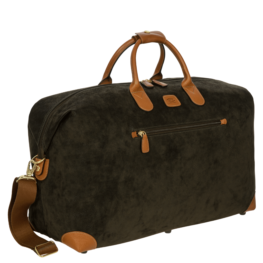 Bric's Life Suede-Effect Cargo Duffle Bag in Olive, view 8