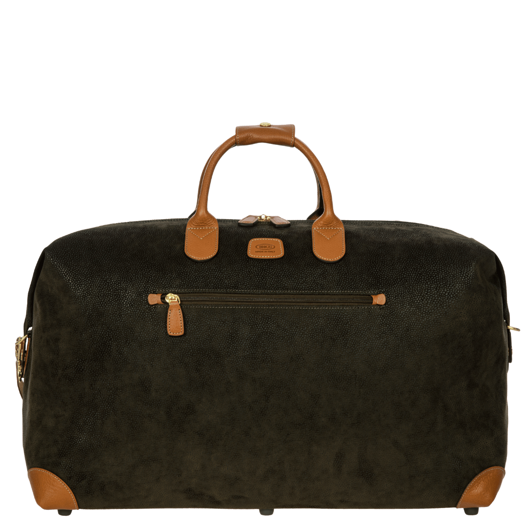 Bric's Life Suede-Effect Cargo Duffle Bag in Olive, view 7