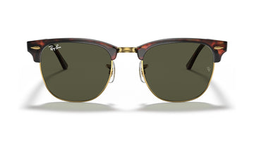 Ray-Ban Clubmaster Classic RB3016 Sunglasses, Tortoise on Gold with G-15 Green, view 1