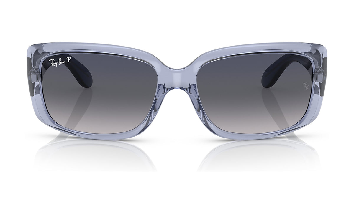Ray-Ban RB4389 Polarized Sunglasses, Transparent Light Violet with Blue Gradient, view 1