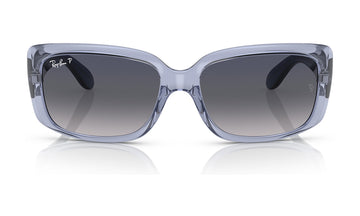 Ray-Ban RB4389 Polarized Sunglasses, Transparent Light Violet with Blue Gradient, view 1