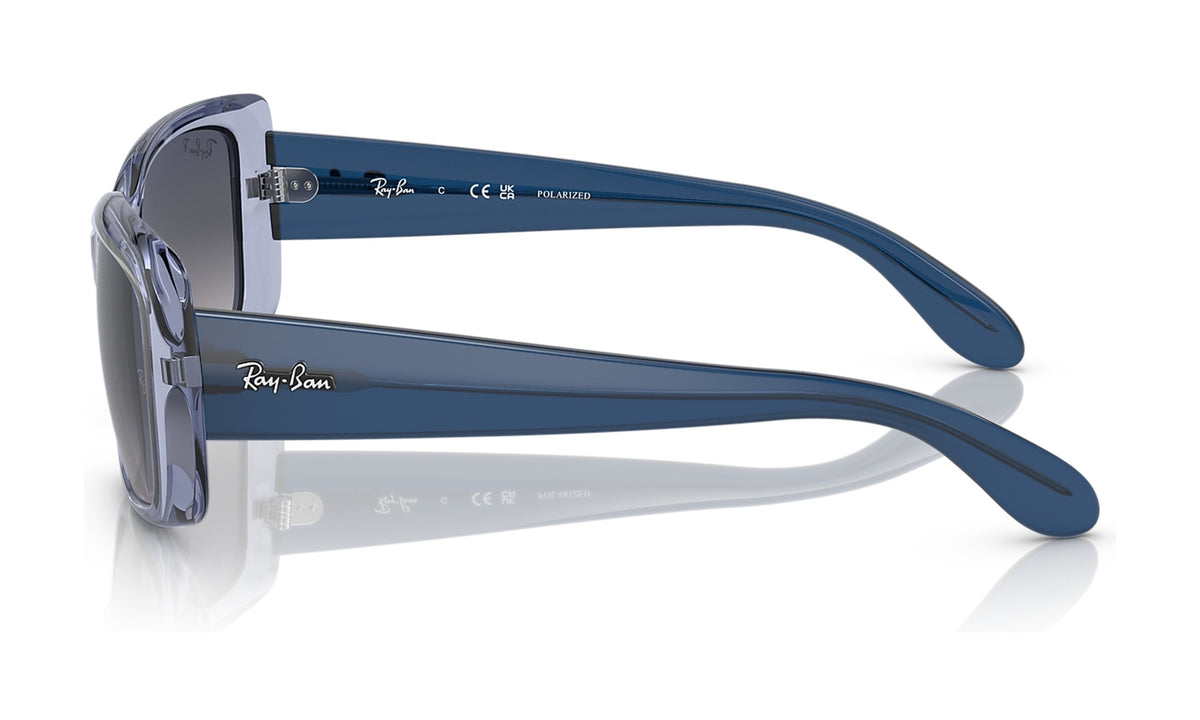 Ray-Ban RB4389 Polarized Sunglasses, Transparent Light Violet with Blue Gradient, view 3