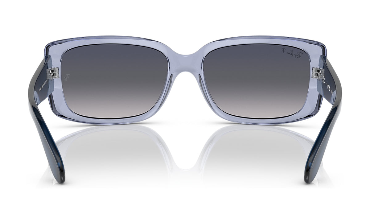 Ray-Ban RB4389 Polarized Sunglasses, Transparent Light Violet with Blue Gradient, view 4