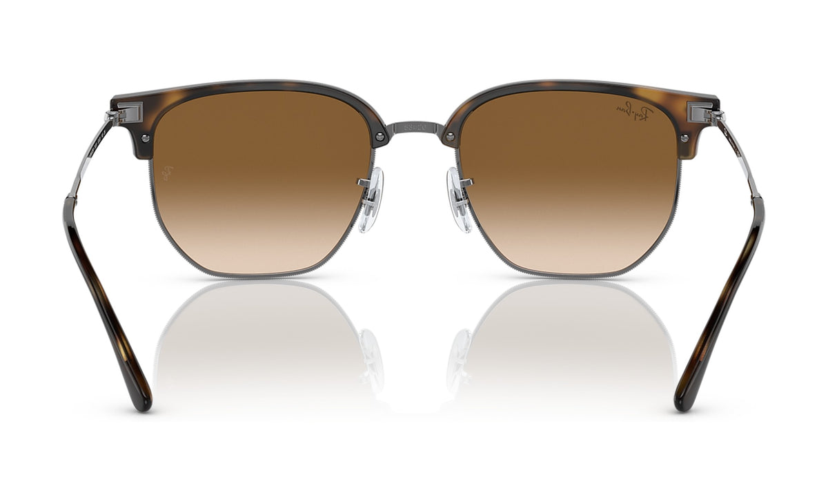 Ray-Ban New Clubmaster RB4416 Sunglasses, Havana on Gunmetal with Brown Gradient, view 4