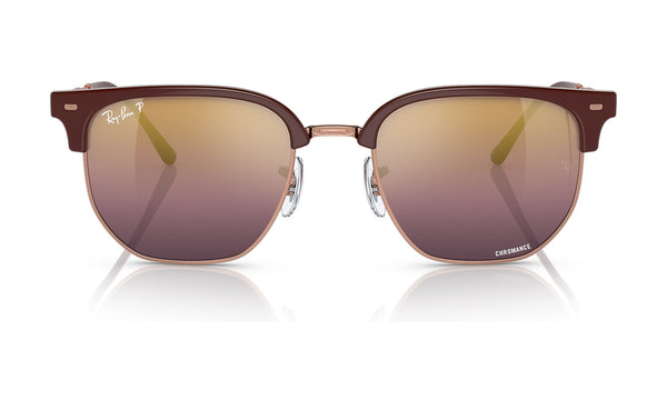 Ray-Ban New Clubmaster RB4416 Polarized Sunglasses, Bordeaux on Rose Gold, view 1