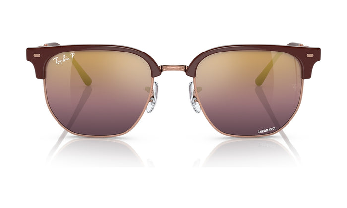 Ray-Ban New Clubmaster RB4416 Polarized Sunglasses, Bordeaux on Rose Gold, view 1
