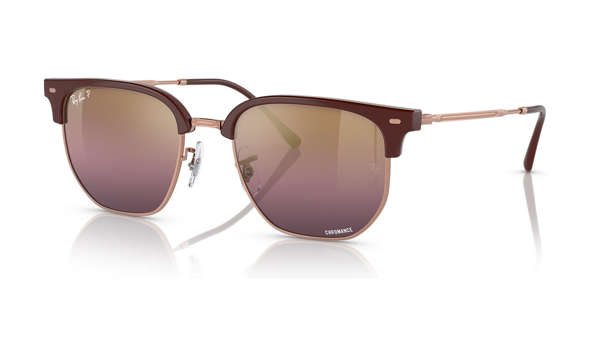 Ray-Ban New Clubmaster RB4416 Polarized Sunglasses, Bordeaux on Rose Gold, view 2