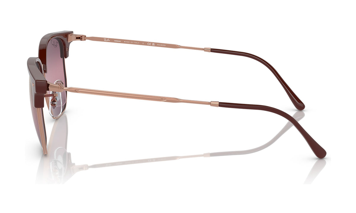 Ray-Ban New Clubmaster RB4416 Polarized Sunglasses, Bordeaux on Rose Gold, view 3