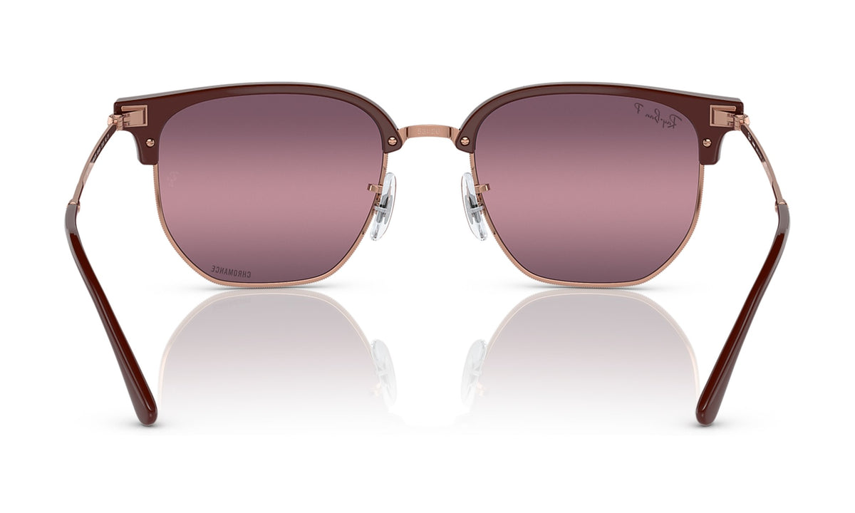 Ray-Ban New Clubmaster RB4416 Polarized Sunglasses, Bordeaux on Rose Gold, view 4
