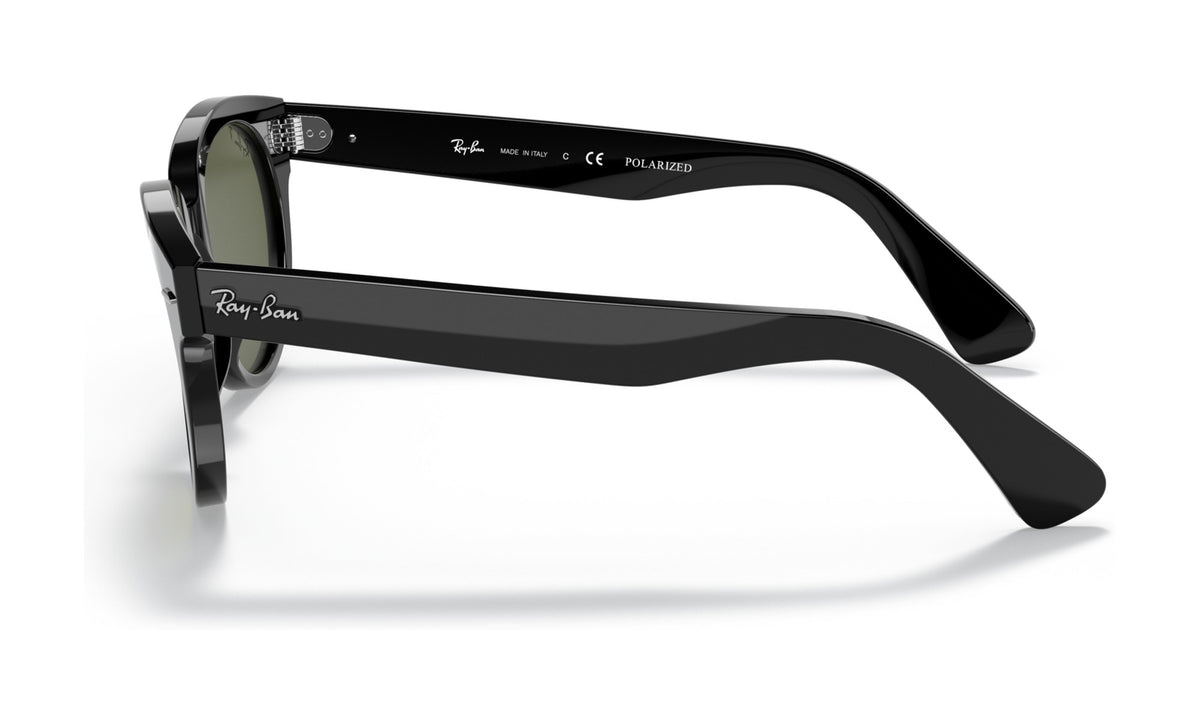 Ray-Ban Orion RB2199F Polarized Sunglasses, Black with G-15 Green, view 3