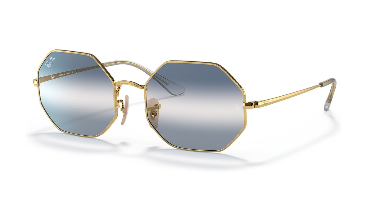 Ray-Ban Octagon 1972 RB1972 Sunglasses, Arista Gold with Blue Gradient Mirror, view 2