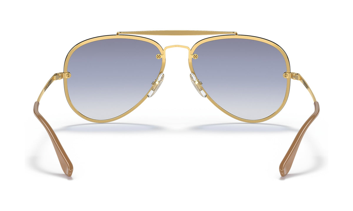 Ray-Ban Blaze Aviator RB3584N Sunglasses, Arista Gold with Light Blue Gradient, view 4