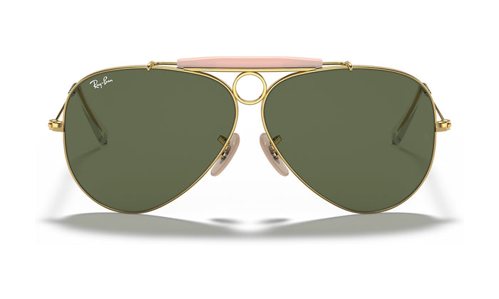 Ray-Ban Shooter RB3138 Sunglasses, Arista Gold with G-15 Green, view 1