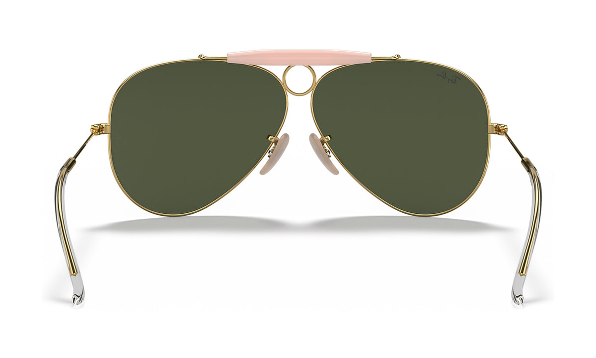 Ray-Ban Shooter RB3138 Sunglasses, Arista Gold with G-15 Green, view 4