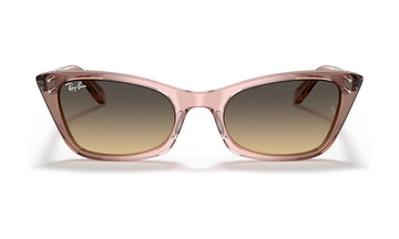 Ray-Ban Lady Burbank RB2299 Sunglasses, Transparent Pink with Brown Gradient, view 1