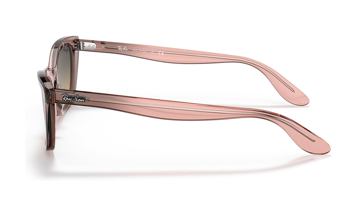 Ray-Ban Lady Burbank RB2299 Sunglasses, Transparent Pink with Brown Gradient, view 3
