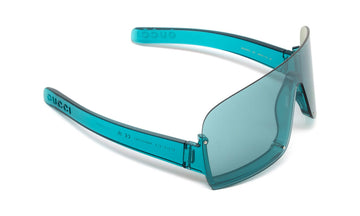 Gucci GG1637S Sunglasses, Transparent Teal Blue with Light Blue, view 2