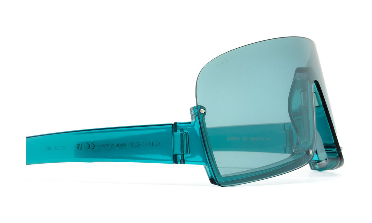 Gucci GG1637S Sunglasses, Transparent Teal Blue with Light Blue, view 3