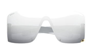 Gucci GG1637S Sunglasses, Transparent Grey with Silver Mirror, view 1