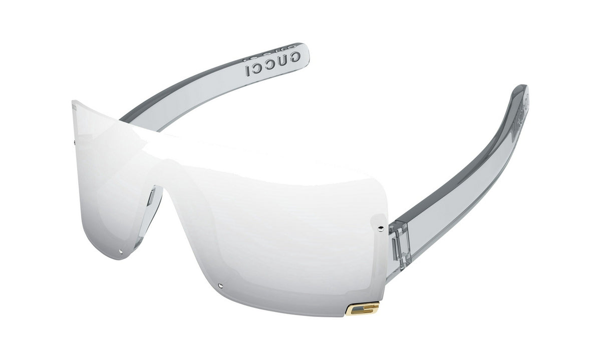 Gucci GG1637S Sunglasses, Transparent Grey with Silver Mirror, view 2