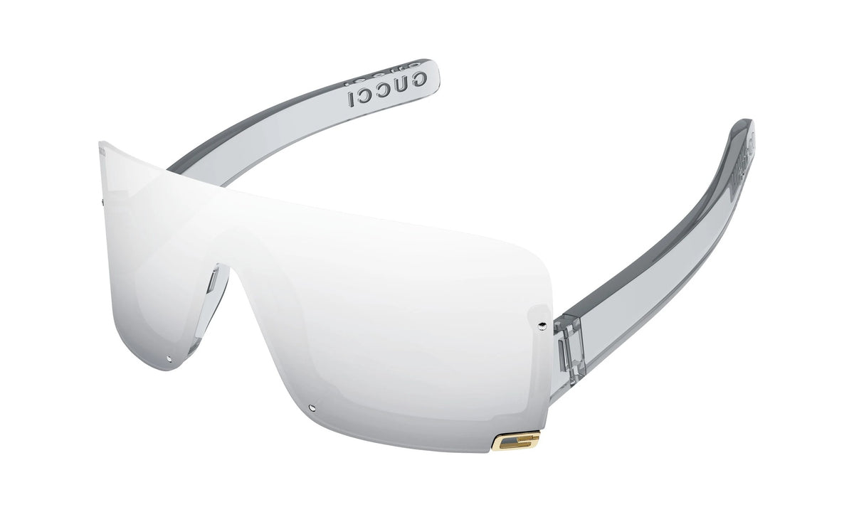 Gucci GG1637S Sunglasses, Transparent Grey with Silver Mirror, view 3