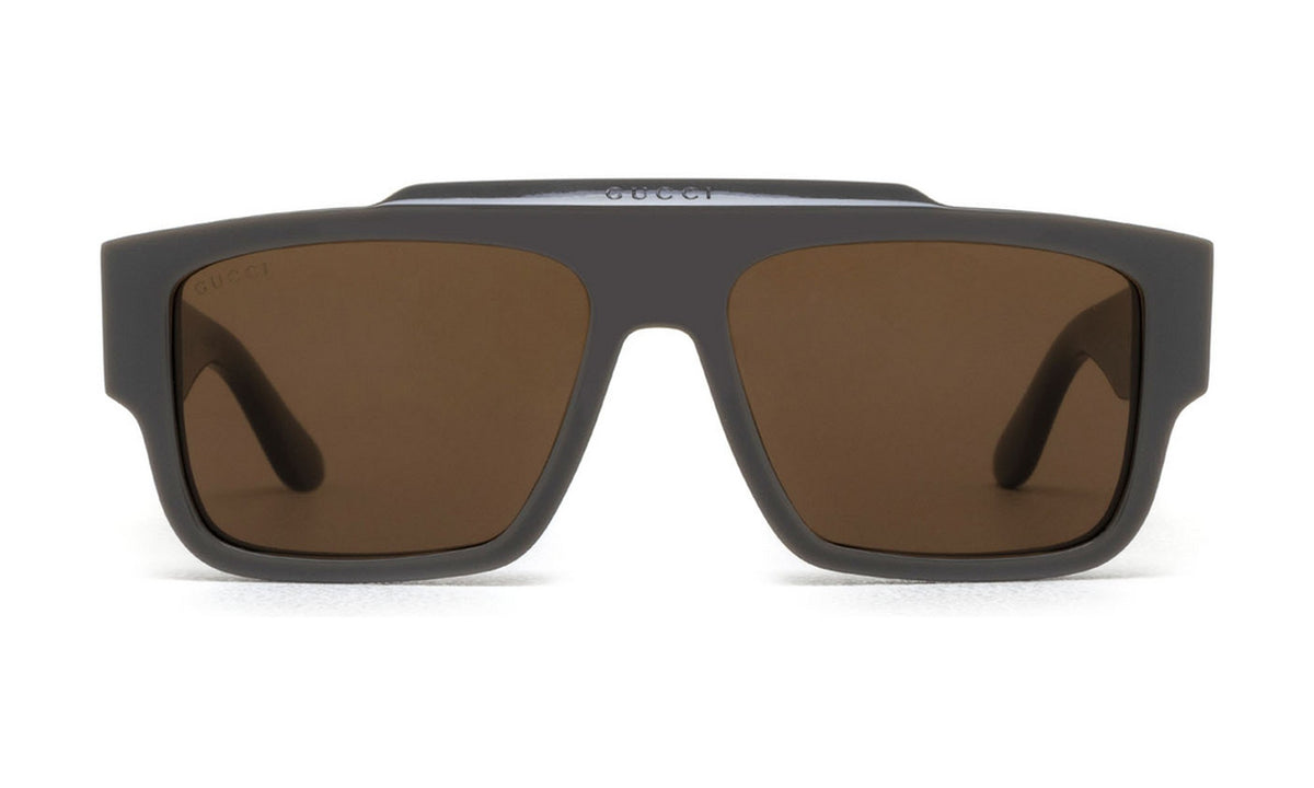 Gucci GG1460S Sunglasses, Matte Grey with Brown, view 1