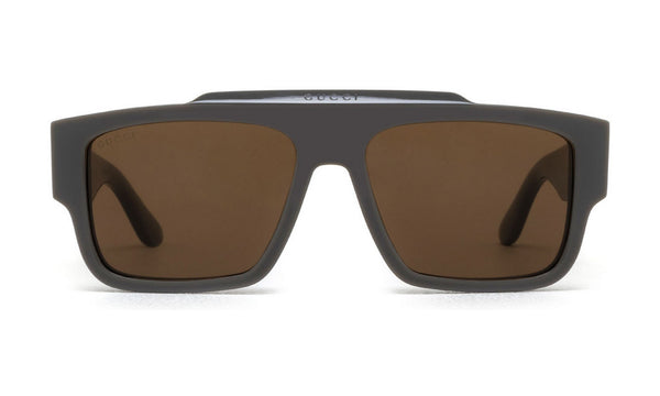 Gucci GG1460S Sunglasses, Matte Grey with Brown, view 1