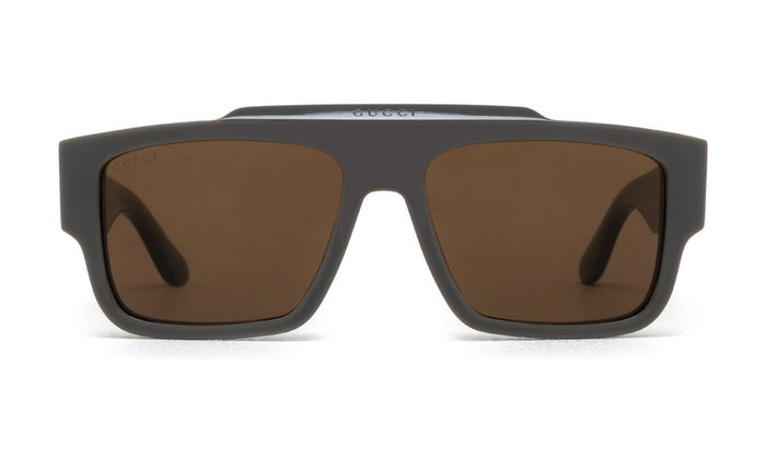 Gucci GG1460S Sunglasses, Matte Grey with Brown, view 1