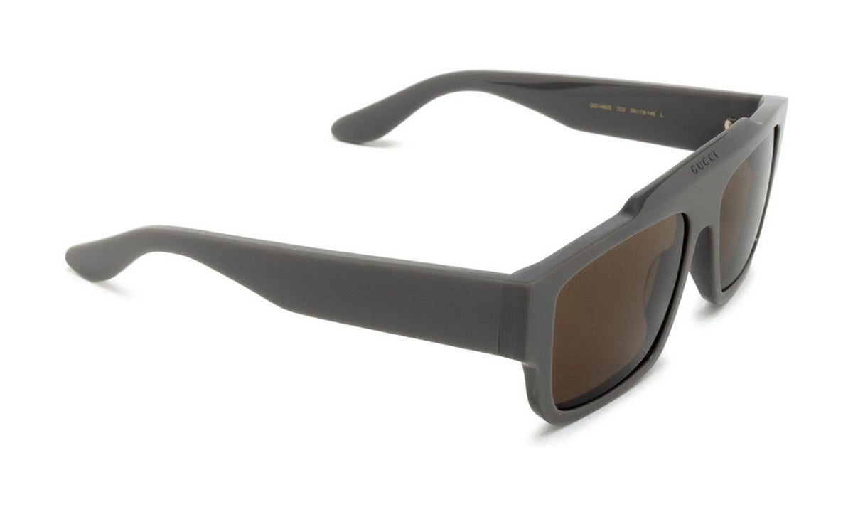 Gucci GG1460S Sunglasses, Matte Grey with Brown, view 2