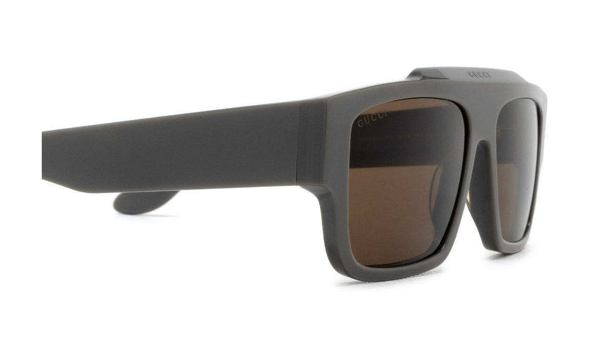 Gucci GG1460S Sunglasses, Matte Grey with Brown, view 3