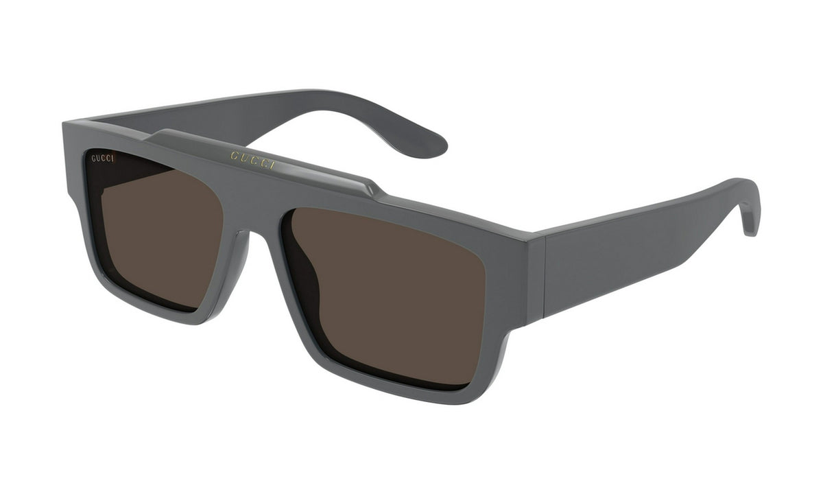 Gucci GG1460S Sunglasses, Matte Grey with Brown, view 4