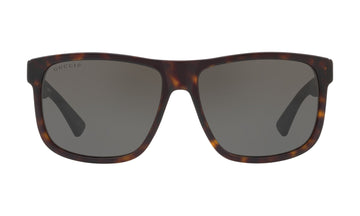 Gucci GG0010S Polarized Sunglasses, Dark Havana with Grey, view 1