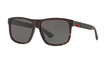 Gucci GG0010S Polarized Sunglasses, Dark Havana with Grey, view 2