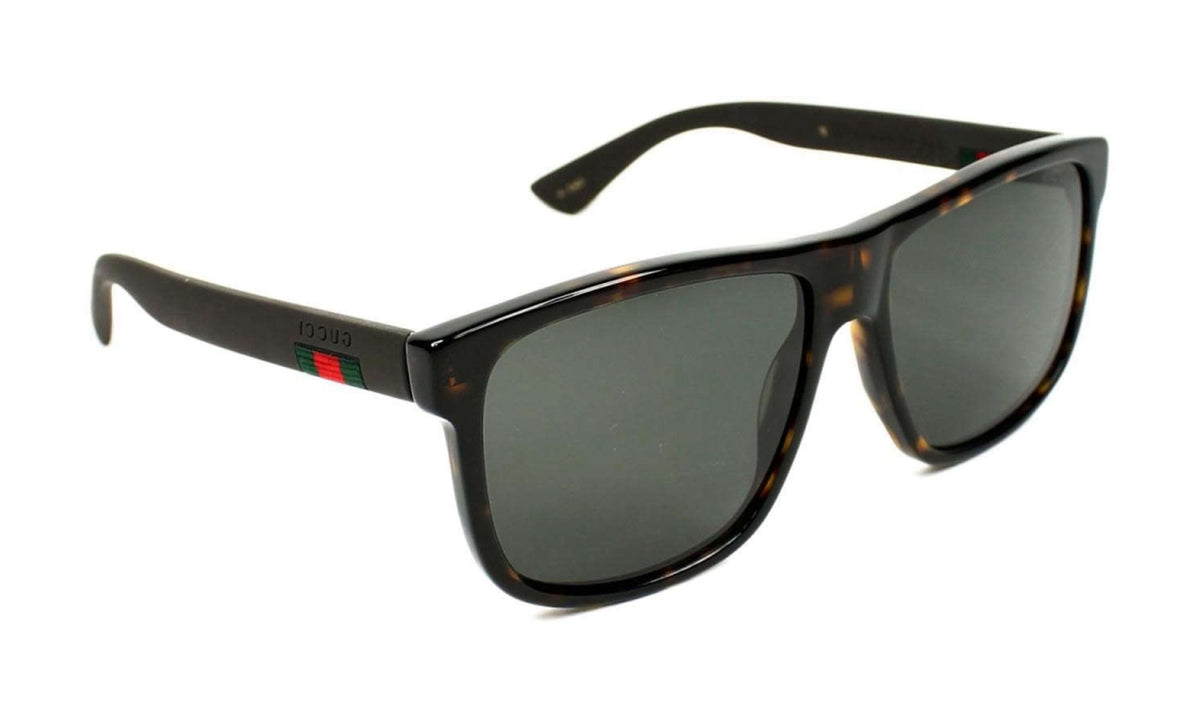 Gucci GG0010S Polarized Sunglasses, Dark Havana with Grey, view 4